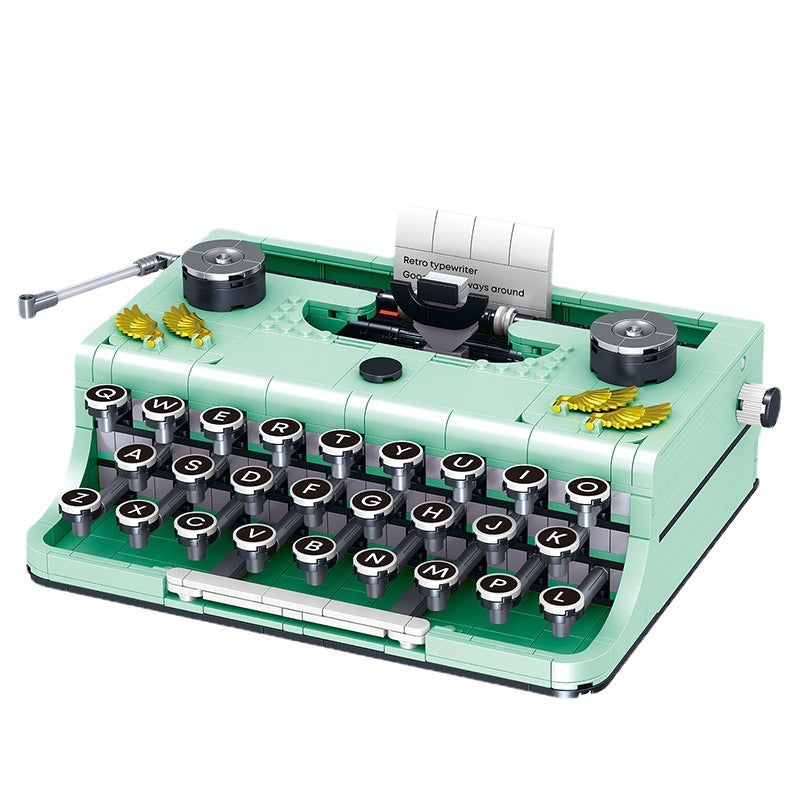 Retro Simulation Typewriter Nostalgic Classic Assembling Toys Building Blocks