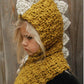 Baby Girls Hats Handmade Kids Winter Hats Wrap Bear Scarf Caps