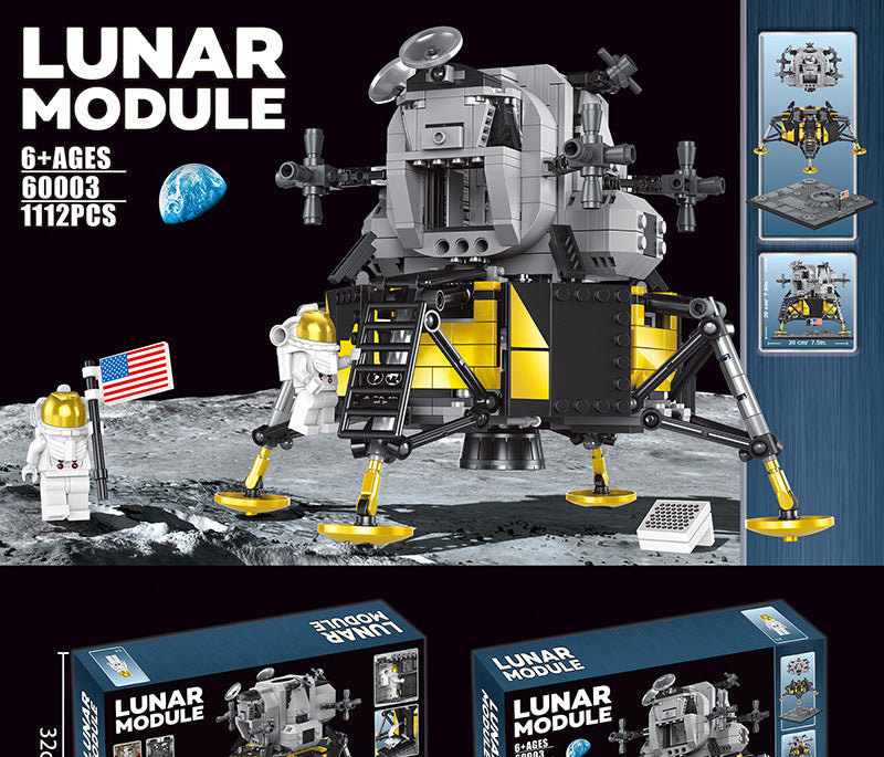 Zhimeng 60003 Creative Series Apollo 11 Lunar Module Model Children's Puzzle Assembled Building Block Toys