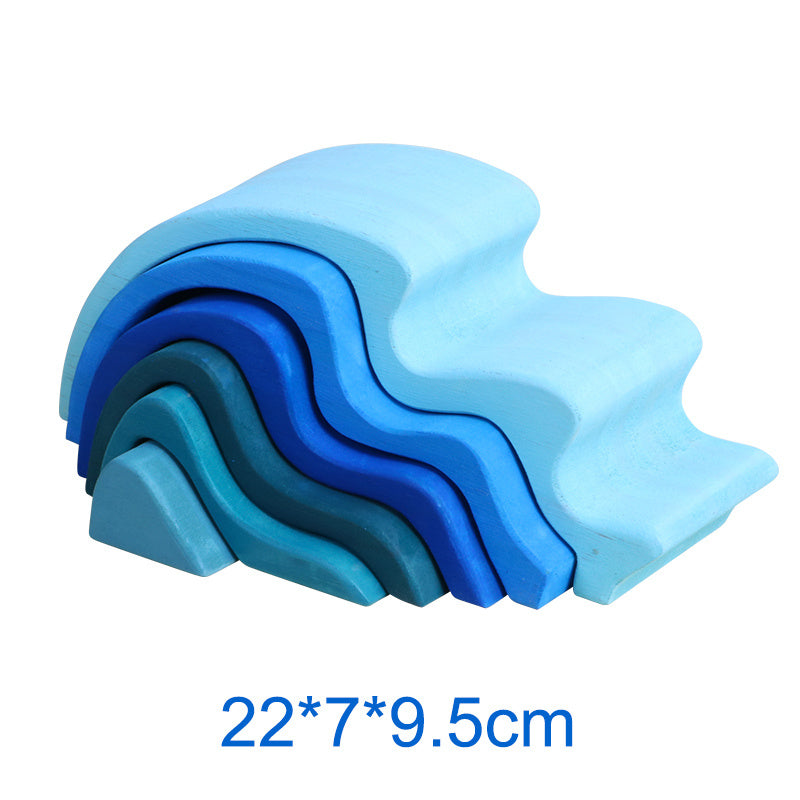 Solid wood build four elements forest coral educational toys