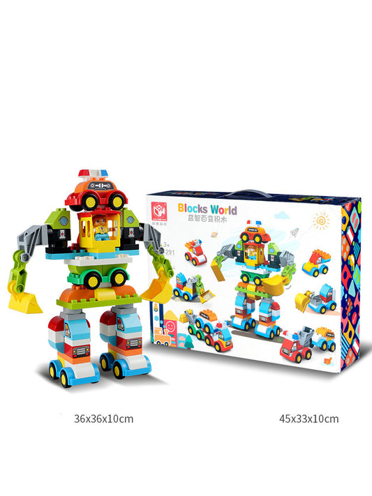 Building Block Toys, Puzzle, Splicing And Changing Car Models