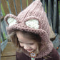 Baby Girls Hats Handmade Kids Winter Hats Wrap Bear Scarf Caps