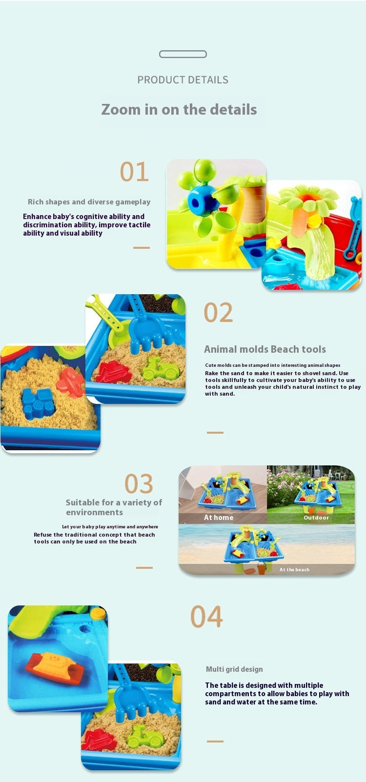 Children's Sand Table Play Table For Playing With Water And Sand Beach Toys