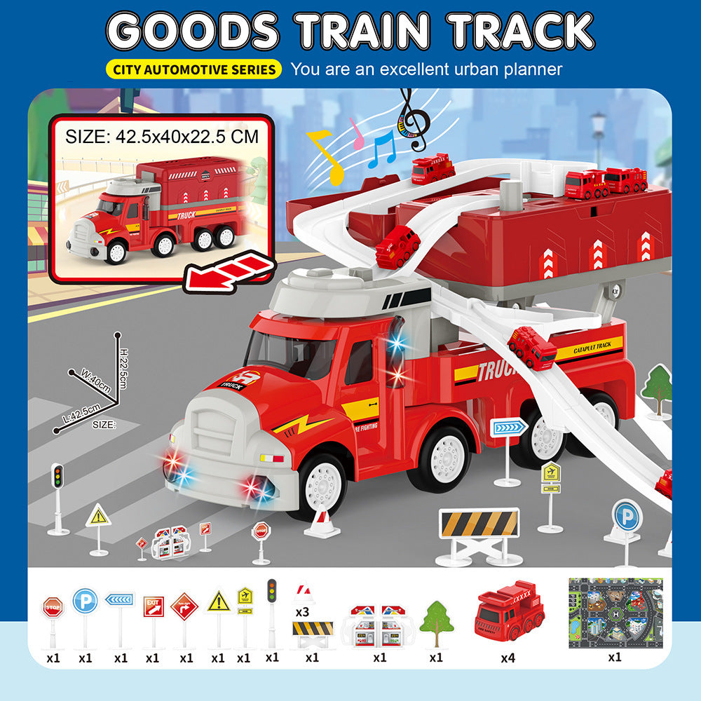 Track Transformer Storage Parking Lot Toys