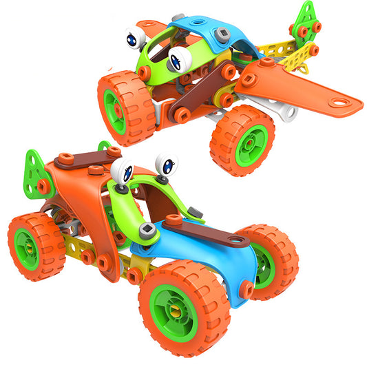 Building Block Toys Five-in-One Self-assembled Aircraft Car
