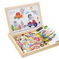 Wooden Magnetic Puzzle Toys Children 3D Puzzle Box Figure Animals Circus Writing Drawing Board Learning Education Toys For Kids