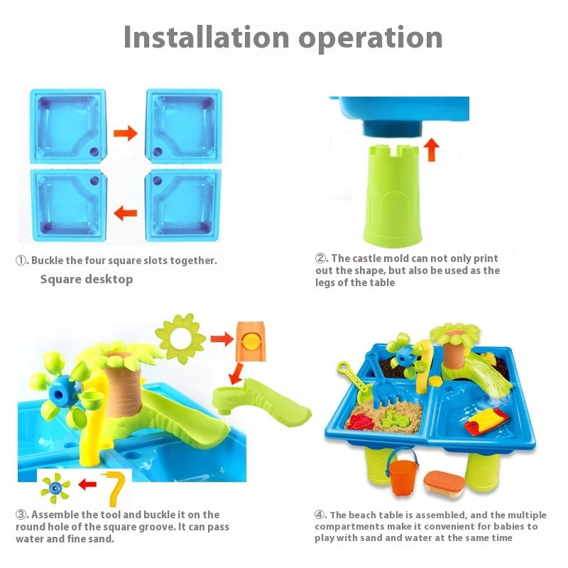 Children's Sand Table Play Table For Playing With Water And Sand Beach Toys