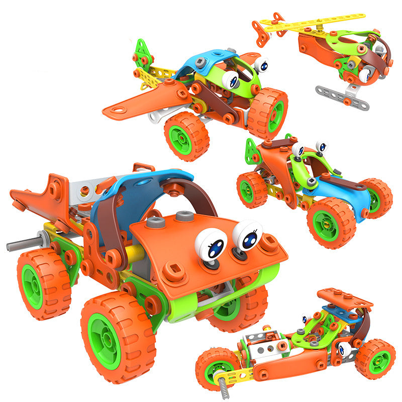 Building Block Toys Five-in-One Self-assembled Aircraft Car